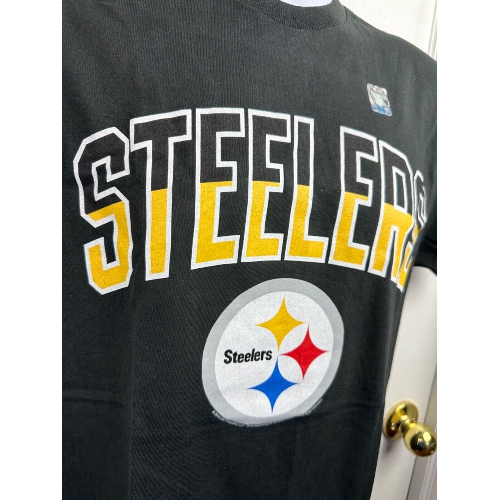 NEW NFL Pittsburgh Steelers Logo Short Sleeve Black Size Medium TShirt - Picture 2 of 4